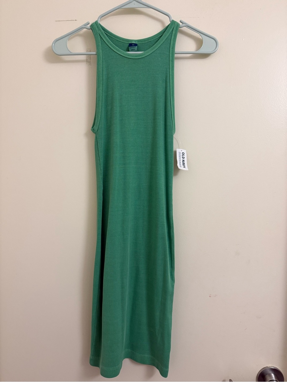 Old Navy Green Ribbed Tank Midi Dress